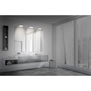 Näve LED-Wandleuchte Vareta Chrom, 11 cm, im modernen Badezimmer.