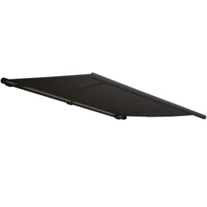 Anthrazitfarbene MCW Kassettenmarkise 4x3m mit Acryltuch und Motor.