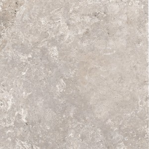 Graue Feinsteinzeug Bodenfliese, 60x60 cm, matte Oberfläche mit Steinoptik für Innen- und Außenbereich.