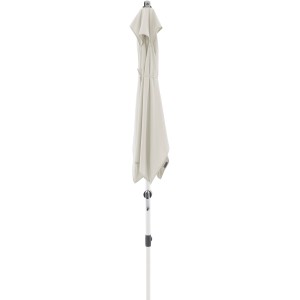 Geschlossener, naturfarbener Doppler Marktschirm Expert 220x140 cm mit Kurbelmechanik.