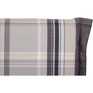 Beige Karo Sitzauflage Atika, 4er-Set für Niedriglehner Gartenstühle.
