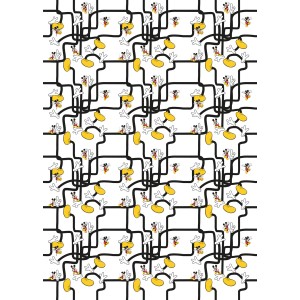 Komar Fototapete Vlies Mickey Mouse - Foot Labyrinth  200 x 280 cm