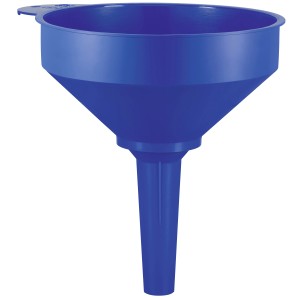 Blauer LUX Trichter, Ø 150 mm, für tropffreies Umfüllen von Flüssigkeiten im Auto- und Werkstattbereich.