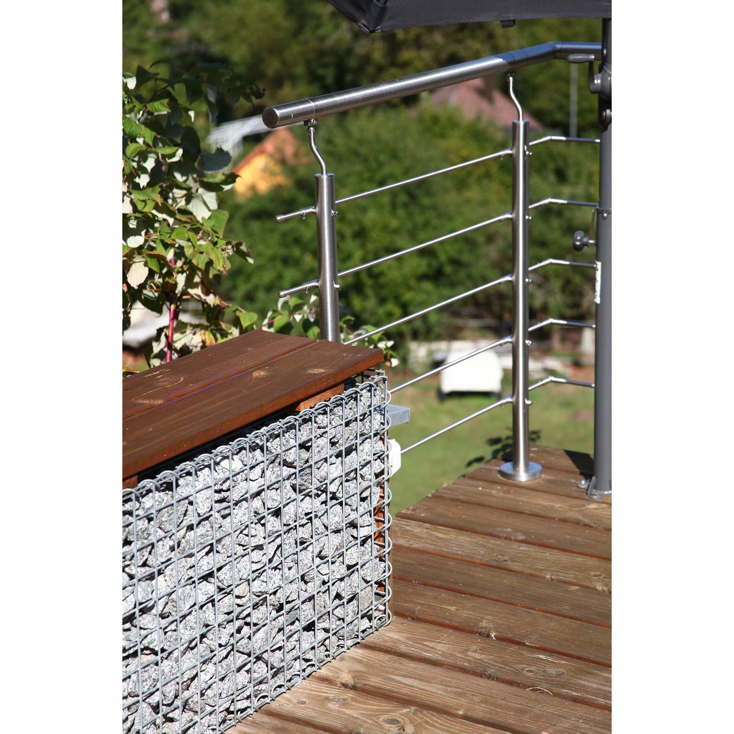 Dieda Geländer-Set L-Form Edelstahl V2A Montage Von Oben 19 m Silber_4