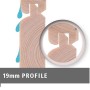 Detailaufnahme: 19mm Profil des Karibu Gartenhauses Linköbing aus unbehandeltem Holz.