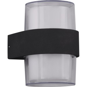 Anthrazitfarbene Reality LED-Außenwandleuchte Molina aus Aluminium und Acryl.
