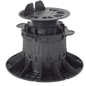 Verstellbares GS Terrassen Stelzlager 120-170 mm mit Balkenaufnahme für Terrassendielen.