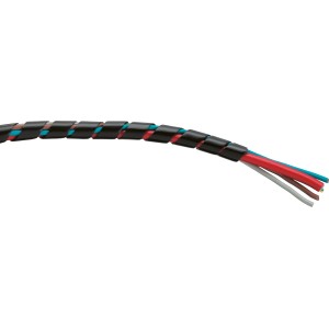 Schwarzer Spiralkabelschlauch (Ø 8 mm, 5 m) zum Schutz und zur Ordnung von Kabeln.