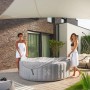 Home Deluxe Whirlpool Splash Beton Optik, runder aufblasbarer Pool mit Abdeckung und zwei Personen.