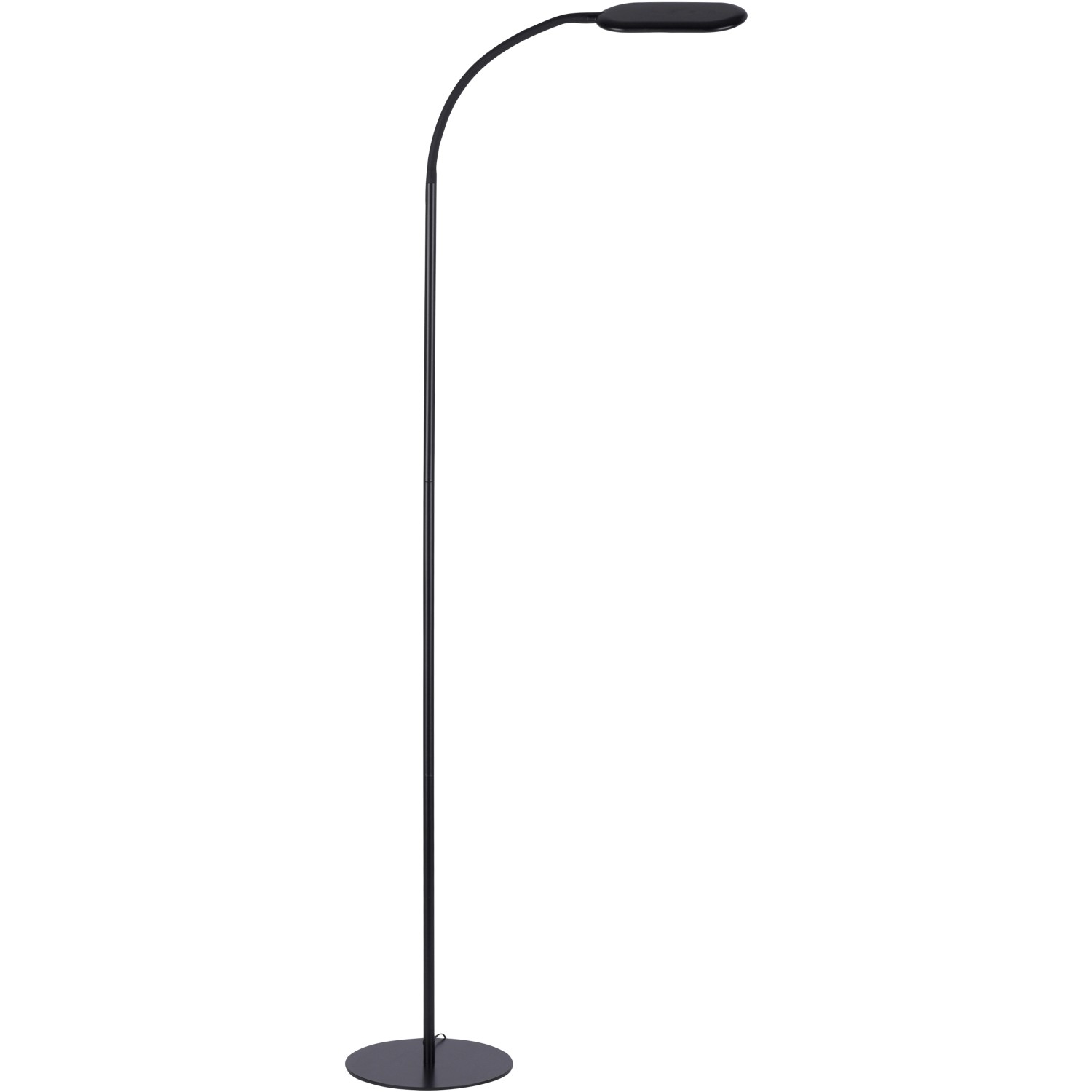 Schwarze LED Stehleuchte Kelly, dimmbar und höhenverstellbar, 63x175 cm.