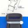 Schwarze Conacord Patentschnalle aus Kunststoff, 68 mm lang, für Spanngurte und Zurrgurte.
