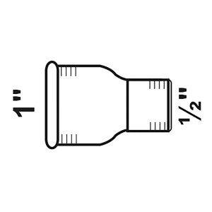 Kirchhoff Reduzier-Doppelmuffe, verzinkt, 30,3 mm (1 IG) x 18,7 mm (1/2 IG)