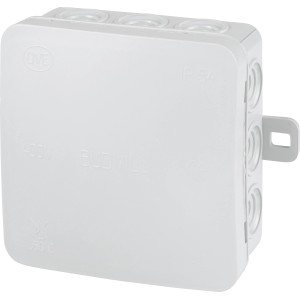 Aufputz Abzweigkasten, 85x85mm, grau, IP54, 10er-Set für Innen- und Außenbereich.