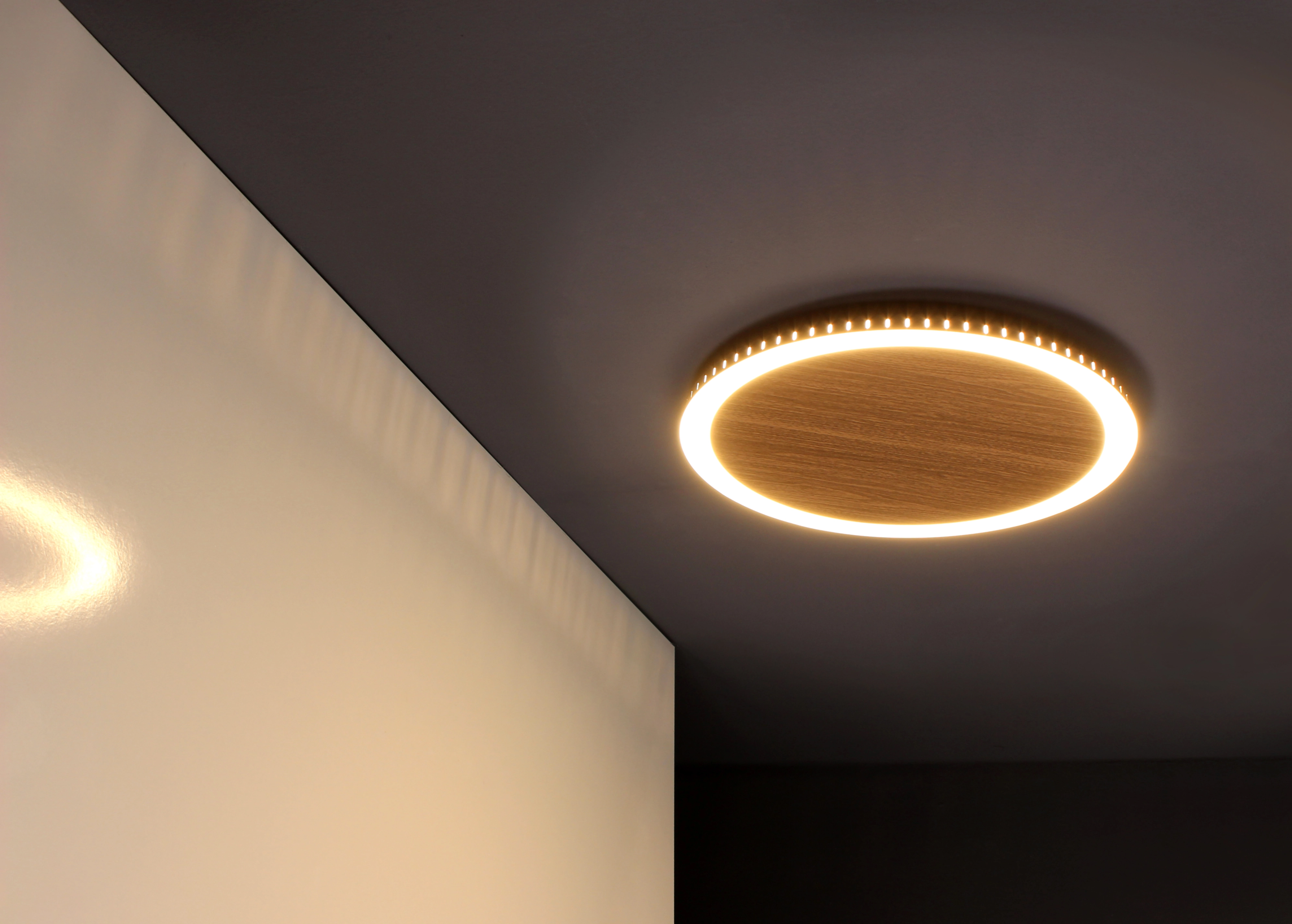 kaufen M cm Ø Luce Moon OBI Design 40 1-flammig Holz bei LED-Deckenleuchte