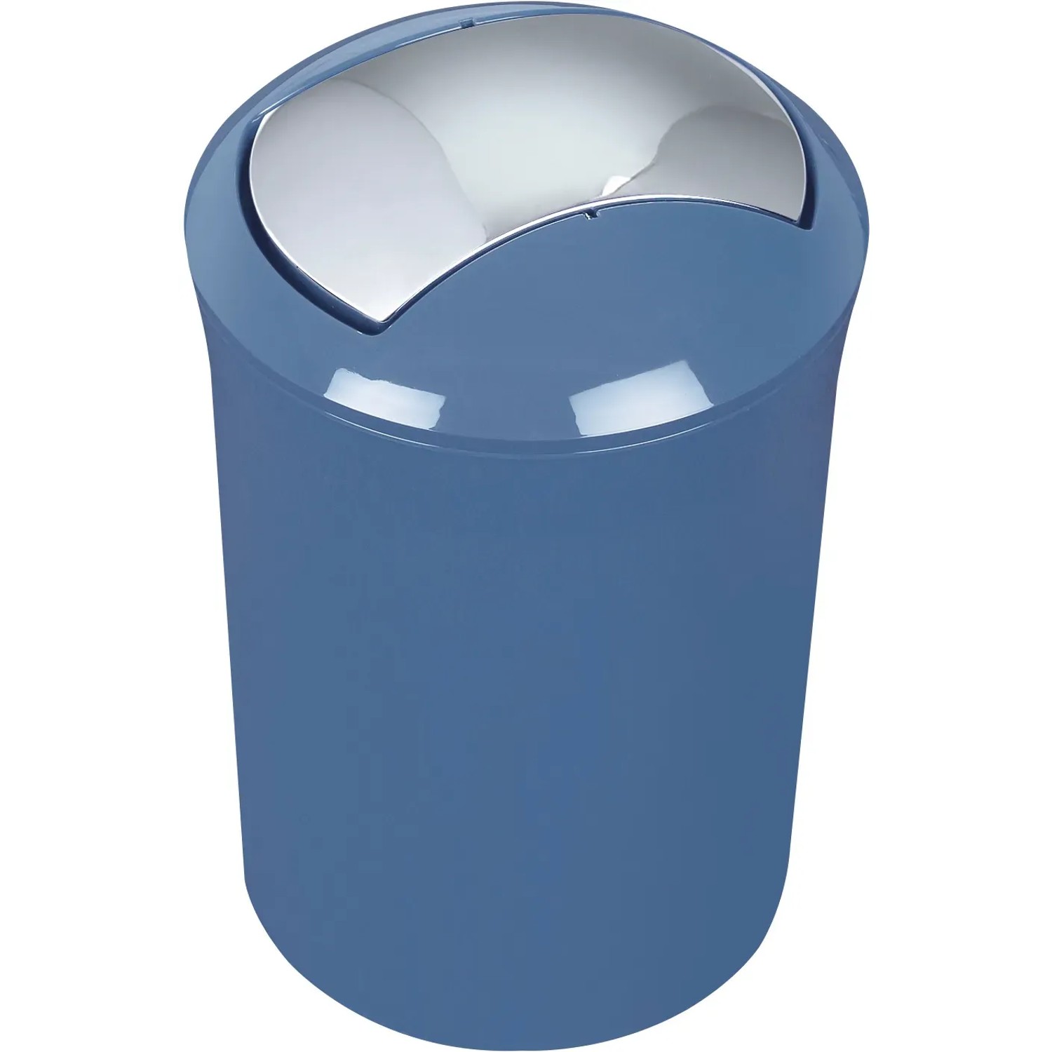 Spirella Kosmetikeimer 'Move' – Schwingdeckel-Abfalleimer, 5 Liter, Marineblau, Aus Kunststoff