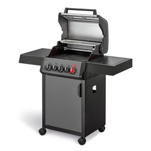 Enders Gasgrill Hyde 3 Sikr Turbo mit 3 Brennern und Seitenkocher, Grillstation in Schwarz.