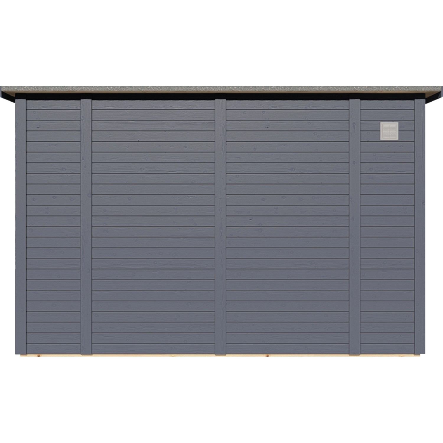 Anthrazitfarbenes Bertilo Gartenhaus Pentus 3 Office aus Holz mit Flachdach.