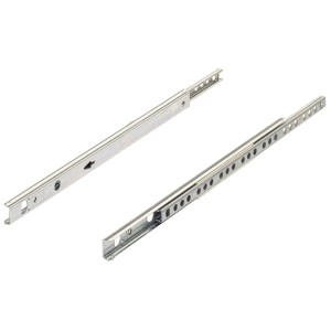 Hettich Kugelteilauszug 450 mm für Schubkästen mit 17 mm Nut, Metall, silberfarben.