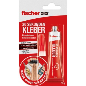 Fischer 30 Sekunden Kleber, 15g Tube, schnell trocknend und korrigierbar.