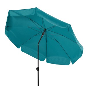 Doppler Balkonschirm Sunline, Ø 200 cm, Petrol, mit Knickfunktion für optimale Schattenausrichtung.