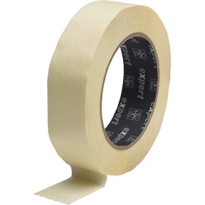 Gelbes LUX Flachkrepp Klebeband, 50 m x 30 mm, für Malerarbeiten.