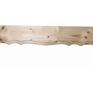 Zierblende aus Fichte, 2500 mm lang, mit dekorativer Kante für Handläufe und Balkone.