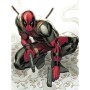 Komar Wandbild: Marvel Deadpool mit Pistolen, 30x40 cm, rot. Comic-Deko für dein Zuhause.