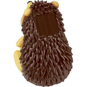 LED-Solarleuchte Visso Igel, braune Deko-Leuchte mit Solarpanel auf dem Rücken.