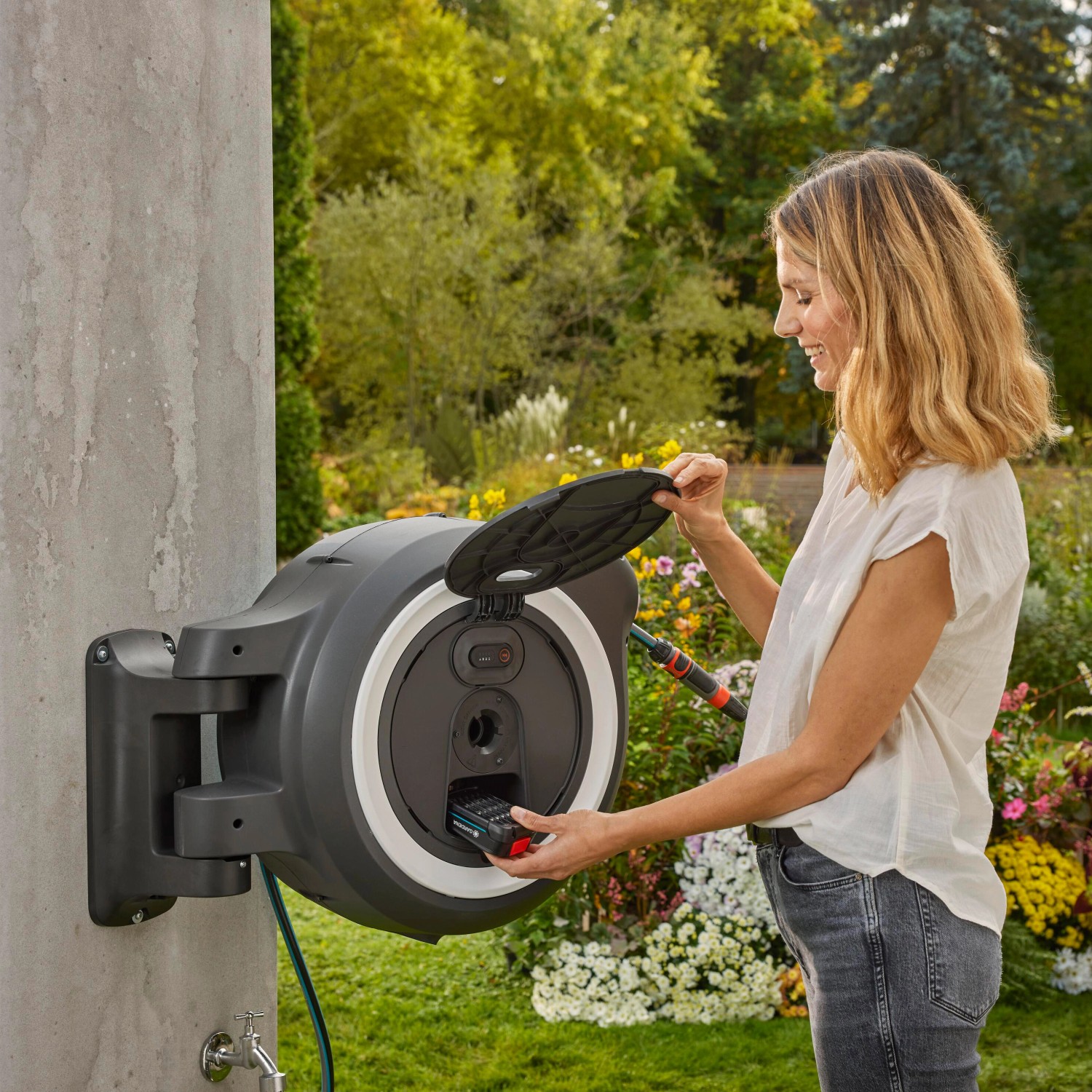 Gardena AkkuWandSchlauchbox PowerRoll XL 18 V 35 m Power For All Solo
