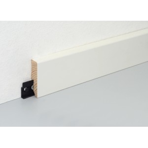 FN Neuhofer Sockelleiste L0153L, Kiefer, weiß lackiert mit Clip-System.