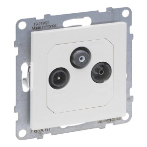 Legrand Antennendose Seano TV-R-SAT Ultraweiß mit Abdeckung, geeignet für TV, Radio und Satellit.