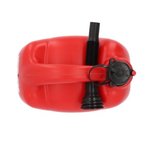 Roter Cartrend Kraftstoffkanister aus Kunststoff, 5 Liter, mit flexiblem Einfüllstutzen.