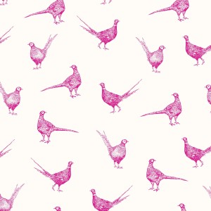 Joules Vliestapete Flirty Pheasants Truly Pink Rosa FSC®