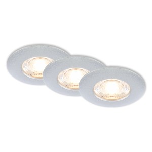 3er Set Briloner LED Einbaustrahler für Bad, IP44, warmweißes Licht, chrom-matt.