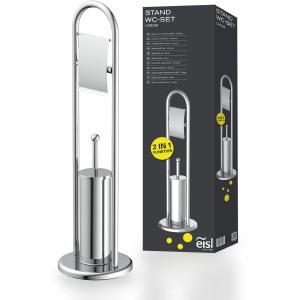 Eisl Stand WC-Set Chrom mit WC-Bürste und Toilettenpapierhalter.