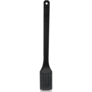 Schwarze Napoleon Holz-Grillbürste Essential, 40 cm, mit robusten Edelstahlborsten und Schaber zur Grillrost-Reinigung.