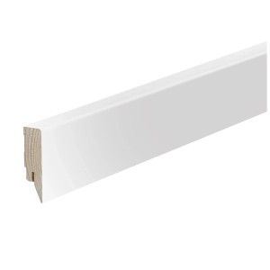 Sockelleiste Topline Nadelholz mit Clipfräsung 2.400 x 16 x 58 mm Weiß