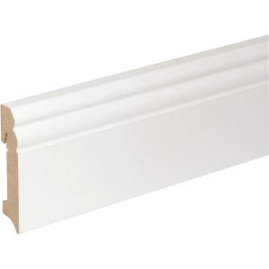 Weiße FN Neuhofer Sockelleiste FU089L aus MDF, foliert, 18x90x2400 mm.