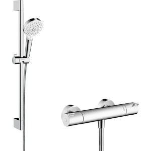 Hansgrohe Brausesystem Crometta Aufputz Vario m. Thermostat/Brausest. 65cm W/Chr
