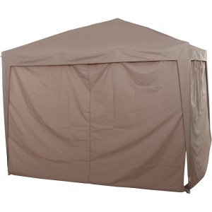 Siena Garden Pavillon, 300x300 cm, Taupe, mit Seitenteilen.