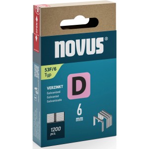 Novus Feindrahtklammern D 53 F, 6 mm, 1200 Stück, verzinkt für Tacker.