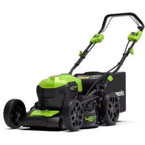 Greenworks Akku-Rasenmäher GD40LM46SPK4x 40V Set mit Akku und Ladegerät.