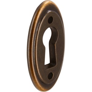 Siro Schlüsselzierschild 552, Metall Druckguss, Messing Antik, Lochabstand 22mm