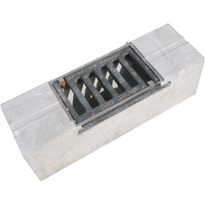 Diephaus Schlitzrinne mit Entwässerungsschacht, grau, 50x16x16 cm. PKW-befahrbare Entwässerungslösung.