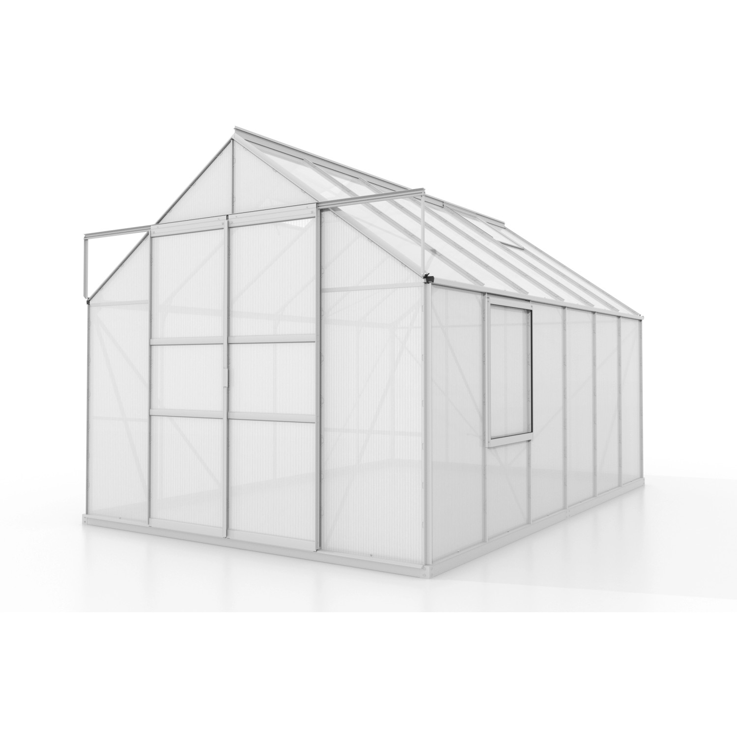 Vitavia Gewächshaus Meridian 9900 aus Alu, 9,9 m² mit Fundament. Garten Gewächshaus mit Hohlkammerplatten und Alurahmen.