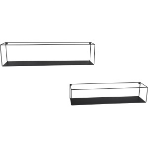 2er Set: Schwarze Metall-Wandregale Lisa von Mirrors & More für moderne Wandgestaltung.