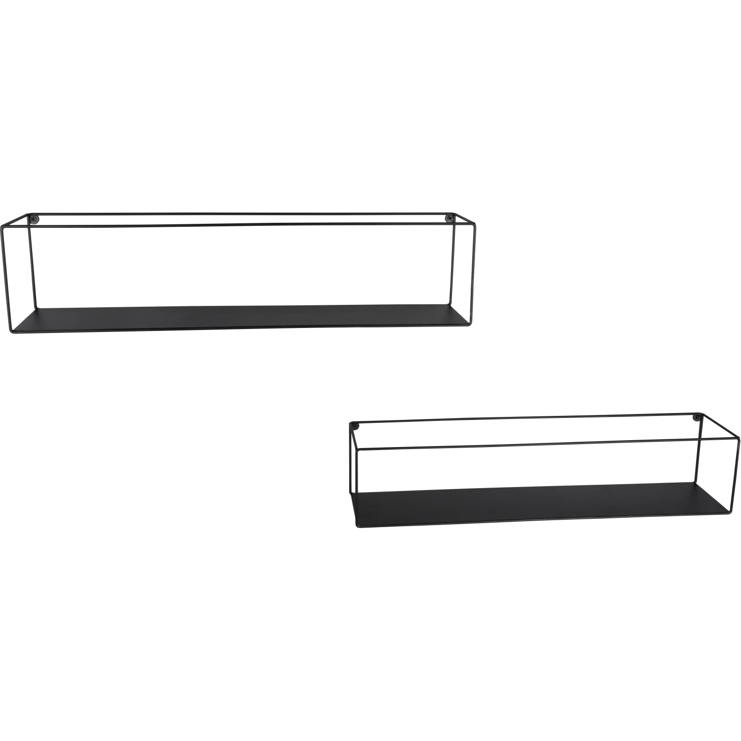 2er Set: Schwarze Metall-Wandregale Lisa von Mirrors & More für moderne Wandgestaltung.