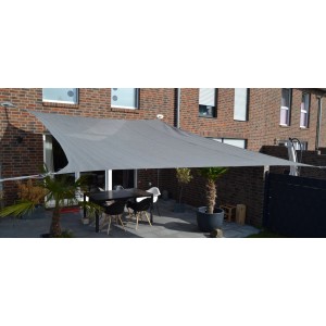 Floracord Vierecksonnensegel HDPE Silbergrau 250 cm x 300 cm