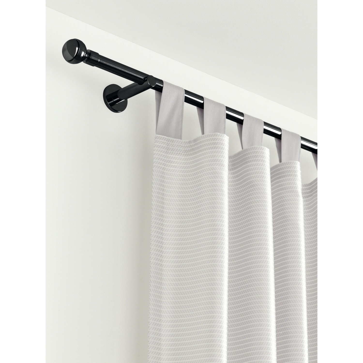 Gardinia Träger Chicago, offen, schwarz, 8 cm, für 20 mm Stangen. Zubehör für Stilgarnituren.