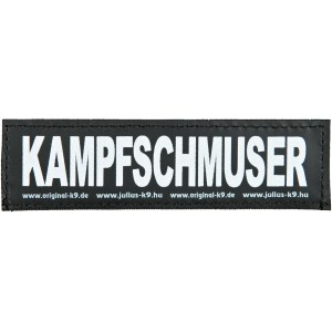 Julius K-9 Klettsticker L mit Aufschrift "Kampfschmuser" für Hundegeschirr.